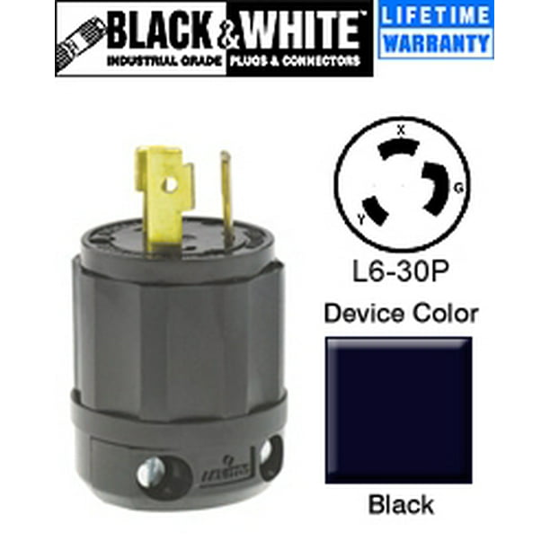 NEMA L6 30P 250 V 3W Black Leviton 2621 Locking Plug 30A Lot of 2 2P